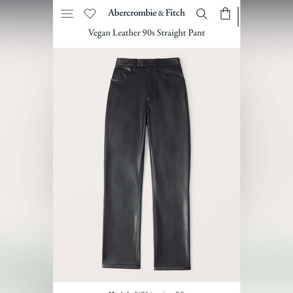Abercrombie & Fitch Ultra High Ride 90s Straight Vegan Leather Pants
